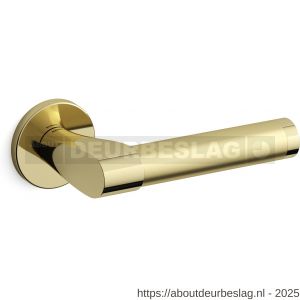 Mandelli1953 361R Tuc deurkruk gatdeel op rozet 51x6 mm rechtswijzend messing gepolijst-mat messing - R21009901 - afbeelding 1