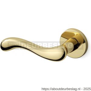 Mandelli1953 451L Ande deurkruk gatdeel op rozet 51x6 mm linkswijzend messing gepolijst - R21009917 - afbeelding 1