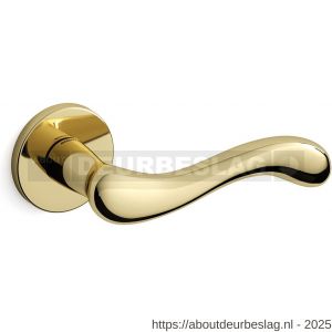 Mandelli1953 451R Ande deurkruk gatdeel op rozet 51x6 mm rechtswijzend messing gepolijst - R21009918 - afbeelding 1