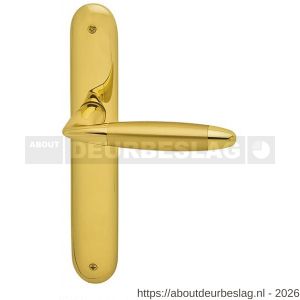 Mandelli1953 460R PC85 Totem deurkruk gatdeel op langschild PC85 rechtswijzend messing gepolijst-mat messing - R21017968 - afbeelding 1