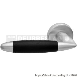 Mandelli1953 461L Totem deurkruk gatdeel op rozet 51x6 mm linkswijzend mat chroom-ebben - R21015285 - afbeelding 1