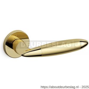 Mandelli1953 461R Totem deurkruk gatdeel op rozet 51x6 mm rechtswijzend messing gepolijst-mat messing - R21009922 - afbeelding 1