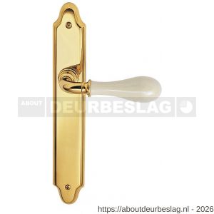 Mandelli1953 640R PC72 Doge deurkruk gatdeel op langschild 260x47 mm PC72 rechtswijzend messing gepolijst - R21013495 - afbeelding 1