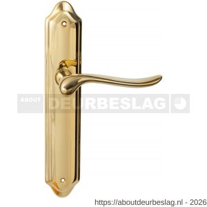 Mandelli1953 690R PC92 Rondo deurkruk gatdeel op langschild 260x47 mm PC92 rechtswijzend messing gepolijst - R21013616 - afbeelding 1