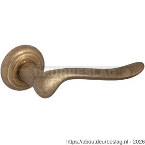 Mandelli1953 691R Rondo deurkruk gatdeel op rozet 51x12 mm rechtswijzend messing getrommeld - R21015156 - afbeelding 1