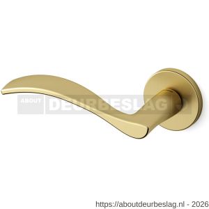 Mandelli1953 711L Zen deurkruk gatdeel op rozet 51x6 mm linkswijzend mat messing-messing gepolijst - R21009925 - afbeelding 1