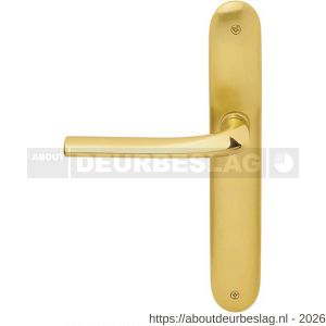 Mandelli1953 720L PC92 Filo deurkruk gatdeel op langschild 238x40 mm PC92 linkswijzend mat messing-messing gepolijst - R21015505 - afbeelding 1