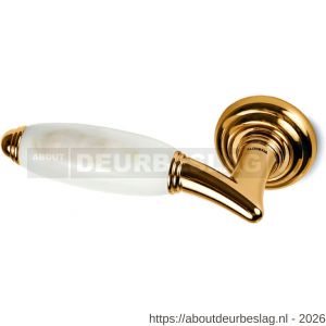 Mandelli1953 8001L Paros deurkruk gatdeel op rozet 51x12 mm linkswijzend 24k goud - R21015177 - afbeelding 1