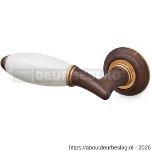 Mandelli1953 8001L Paros deurkruk gatdeel op rozet 51x12 mm linkswijzend mat brons - R21015253 - afbeelding 1