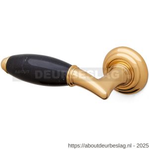 Mandelli1953 8001L Paros deurkruk gatdeel op rozet 51x12 mm linkswijzend messing gepolijst - R21015205 - afbeelding 1