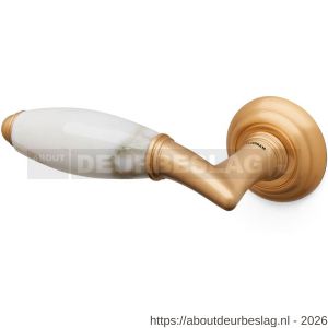 Mandelli1953 8001L Paros deurkruk gatdeel op rozet 51x12 mm linkswijzend mat messing - R21015189 - afbeelding 1