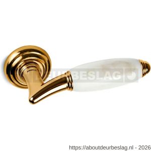 Mandelli1953 8001R Paros deurkruk gatdeel op rozet 51x12 mm rechtswijzend 24k goud - R21015178 - afbeelding 1