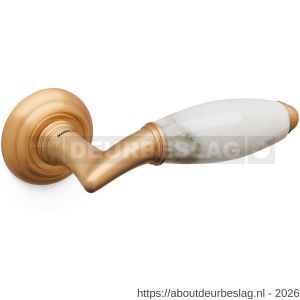 Mandelli1953 8001R Paros deurkruk gatdeel op rozet 51x12 mm rechtswijzend mat messing - R21015190 - afbeelding 1