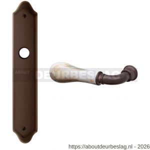 Mandelli1953 8010L PC85 Naxos deurkruk gatdeel op langschild PC85 linkswijzend antiek brons - R21019684 - afbeelding 1
