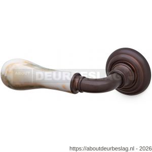 Mandelli1953 8011L Naxos deurkruk gatdeel op rozet 51x12 mm linkswijzend antiek brons - R21015233 - afbeelding 1