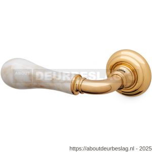 Mandelli1953 8011L Naxos deurkruk gatdeel op rozet 51x12 mm linkswijzend messing gepolijst - R21015203 - afbeelding 1