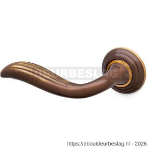 Mandelli1953 981L Plissé deurkruk gatdeel op rozet 51x12 mm linkswijzend brons - R21015241 - afbeelding 1