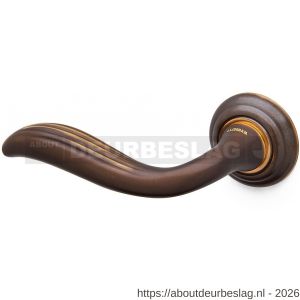 Mandelli1953 981L Plissé deurkruk gatdeel op rozet 51x12 mm linkswijzend mat brons - R21015255 - afbeelding 1