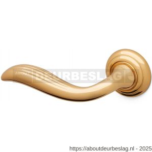 Mandelli1953 981L Plissé deurkruk gatdeel op rozet 51x12 mm linkswijzend messing gepolijst-mat messing - R21015211 - afbeelding 1