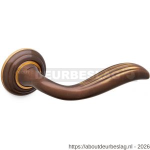 Mandelli1953 981R Plissé deurkruk gatdeel op rozet 51x12 mm rechtswijzend brons - R21015242 - afbeelding 1