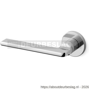 Mandelli1953 1751L Grint deurkruk gatdeel op rozet 50x6 mm linkswijzend gekarteld chroom - R21012054 - afbeelding 1