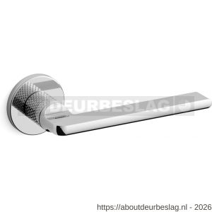 Mandelli1953 1751R Grint deurkruk gatdeel op rozet 50x6 mm rechtswijzend gekarteld chroom - R21012055 - afbeelding 1