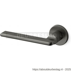 Mandelli1953 1751L Grint deurkruk gatdeel op rozet 50x6 mm linkswijzend gekarteld grafiet - R21012042 - afbeelding 1