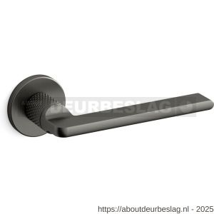 Mandelli1953 1751R Grint deurkruk gatdeel op rozet 50x6 mm rechtswijzend gekarteld grafiet - R21012043 - afbeelding 1