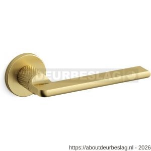 Mandelli1953 1751R Grint deurkruk gatdeel op rozet 50x6 mm rechtswijzend gekarteld mat messing - R21012047 - afbeelding 1