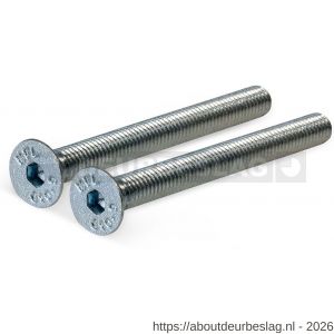 GPF Bouwbeslag AG0307 staal gegalvaniseerd bout DIN 7991 2x M5x90 mm voor veiligheids KT rozet tot deurdikte 84 mm gegalvaniseerd - R21010485 - afbeelding 1