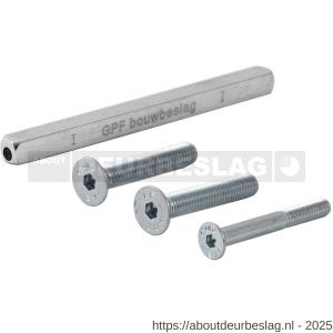 GPF Bouwbeslag AG0317 bevestigingsset voor veiligheids beslag deurdikte 44 mm kruk-kruk 2x M8x45/1x M6x50 en krukstift 8x8x100 mm 10.9 - R21000251 - afbeelding 1
