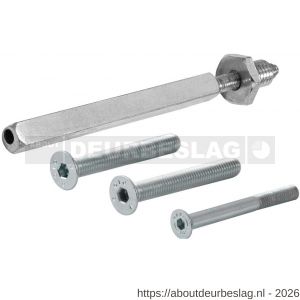 GPF Bouwbeslag AG0321 bevestigingsset voor veiligheids beslag deurdikte 54 mm knop-kruk 2x M8x60/1x M6x60 en wisselstift M10x16/8x75 mm 10.9 - R21000253 - afbeelding 1