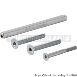 GPF Bouwbeslag AG0322 bevestigingsset voor veiligheids beslag deurdikte 54 mm kruk-kruk 2x M8x60/1x M6x60 en krukstift 8x8x110 mm 10.9 - R21000254 - afbeelding 1