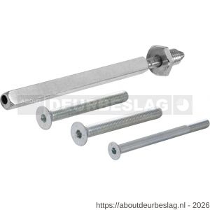 GPF Bouwbeslag AG0326 bevestigingsset voor veiligheids beslag deurdikte 74 mm knop-kruk 2x M8x80/1x M6x80 en wisselstift M10x16/8x100 mm 10.9 - R21000256 - afbeelding 1