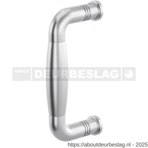GPF Bouwbeslag RVS GPF4946.09A Ika deurgreep gebogen 130x60/114 mm RVS geborsteld met enkel- en dubbelzijdige bevestiging - R21003305 - afbeelding 1