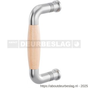 GPF Bouwbeslag RVS GPF4941.09A Ika deurgreep gebogen 130x60/114 mm RVS geborsteld-beuken met enkel- en dubbelzijdige bevestiging GPF4 - R21003262 - afbeelding 1