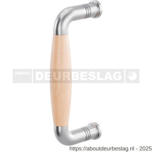 GPF Bouwbeslag RVS GPF4941.09B Ika deurgreep gebogen 157x62/141 mm RVS geborsteld-beuken met enkel- en dubbelzijdige bevestiging GPF4 - R21003261 - afbeelding 1