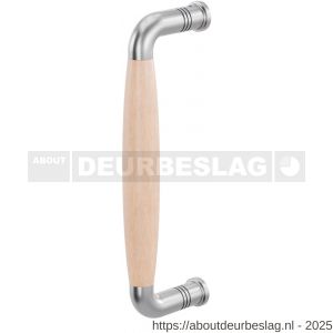 GPF Bouwbeslag RVS GPF4941.09C Ika deurgreep gebogen 207x63/191 mm RVS geborsteld-beuken met enkel- en dubbelzijdige bevestiging GPF4 - R21003260 - afbeelding 1