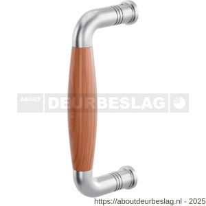 GPF Bouwbeslag RVS GPF4936.09B Ika deurgreep gebogen 157x62/141 mm RVS geborsteld-kersen met enkel- en dubbelzijdige bevestiging GPF4 - R21003251 - afbeelding 1
