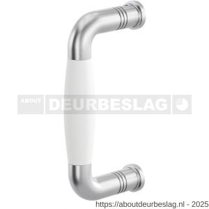 GPF Bouwbeslag RVS GPF4956.09A Ika deurgreep gebogen 130x60/114 mm RVS geborsteld-wit met enkel- en dubbelzijdige bevestiging GPF4 - R21008281 - afbeelding 1