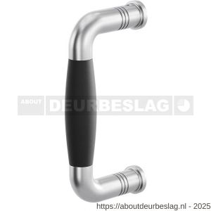 GPF Bouwbeslag RVS GPF4952.09A Ika deurgreep gebogen 130x60/114 mm RVS geborsteld-zwart met enkel- en dubbelzijdige bevestiging GPF4 - R21006421 - afbeelding 1