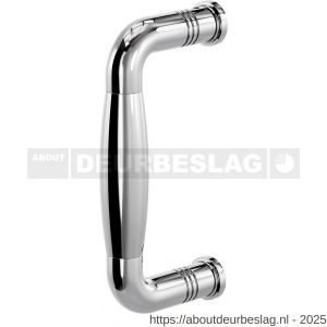 GPF Bouwbeslag RVS GPF4919.49A Ika deurgreep gebogen 130x60/114 mm RVS gepolijst met enkel- en dubbelzijdige bevestiging - R21010710 - afbeelding 1