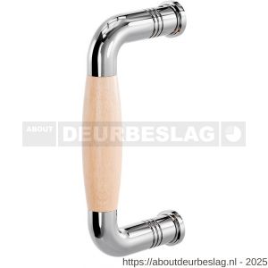 GPF Bouwbeslag RVS GPF4911.49A Ika deurgreep gebogen 130x60/114 mm RVS gepolijst-beuken met enkel- en dubbelzijdige bevestiging GPF4 - R21003294 - afbeelding 1