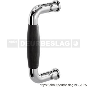 GPF Bouwbeslag RVS GPF4901.49A Ika deurgreep gebogen 130x60/114 mm RVS gepolijst-ebben met enkel- en dubbelzijdige bevestiging GPF4 - R21003276 - afbeelding 1