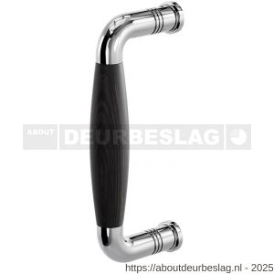 GPF Bouwbeslag RVS GPF4901.49B Ika deurgreep gebogen 157x62/141 mm RVS gepolijst-ebben met enkel- en dubbelzijdige bevestiging GPF4 - R21003275 - afbeelding 1