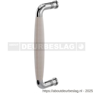 GPF Bouwbeslag RVS GPF4913.49C Ika deurgreep gebogen 207x63/191 mm RVS gepolijst-eiken whitewash met enkel- en dubbelzijdige bevestiging GPF4 - R21003288 - afbeelding 1
