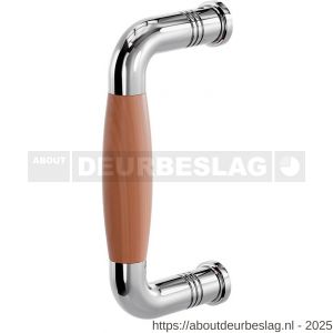 GPF Bouwbeslag RVS GPF4906.49A Ika deurgreep gebogen 130x60/114 mm RVS gepolijst-kersen met enkel- en dubbelzijdige bevestiging GPF4 - R21003284 - afbeelding 1