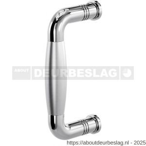 GPF Bouwbeslag RVS GPF4916.49A Ika deurgreep gebogen 130x60/114 mm RVS gepolijst-RVS geborsteld - R21003304 - afbeelding 1