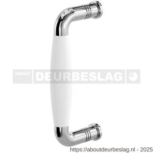 GPF Bouwbeslag RVS GPF4926.49B Ika deurgreep gebogen 157x62/141 mm RVS gepolijst-wit met enkel- en dubbelzijdige bevestiging GPF4 - R21008276 - afbeelding 1