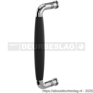 GPF Bouwbeslag RVS GPF4922.49C Ika deurgreep gebogen 207x63/191 mm RVS gepolijst-zwart met enkel- en dubbelzijdige bevestiging GPF4 - R21006417 - afbeelding 1